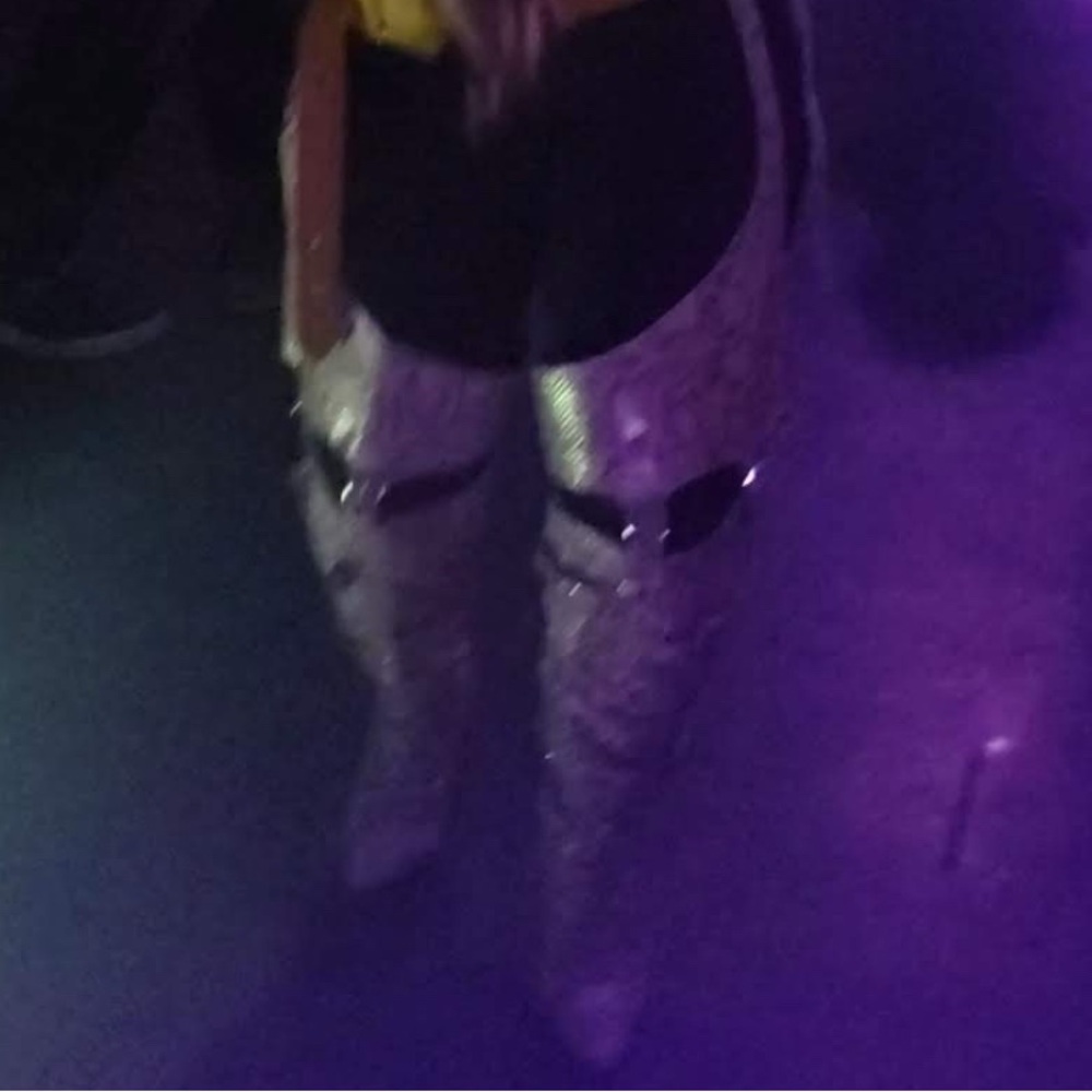 Metallic Thigh-High Boots